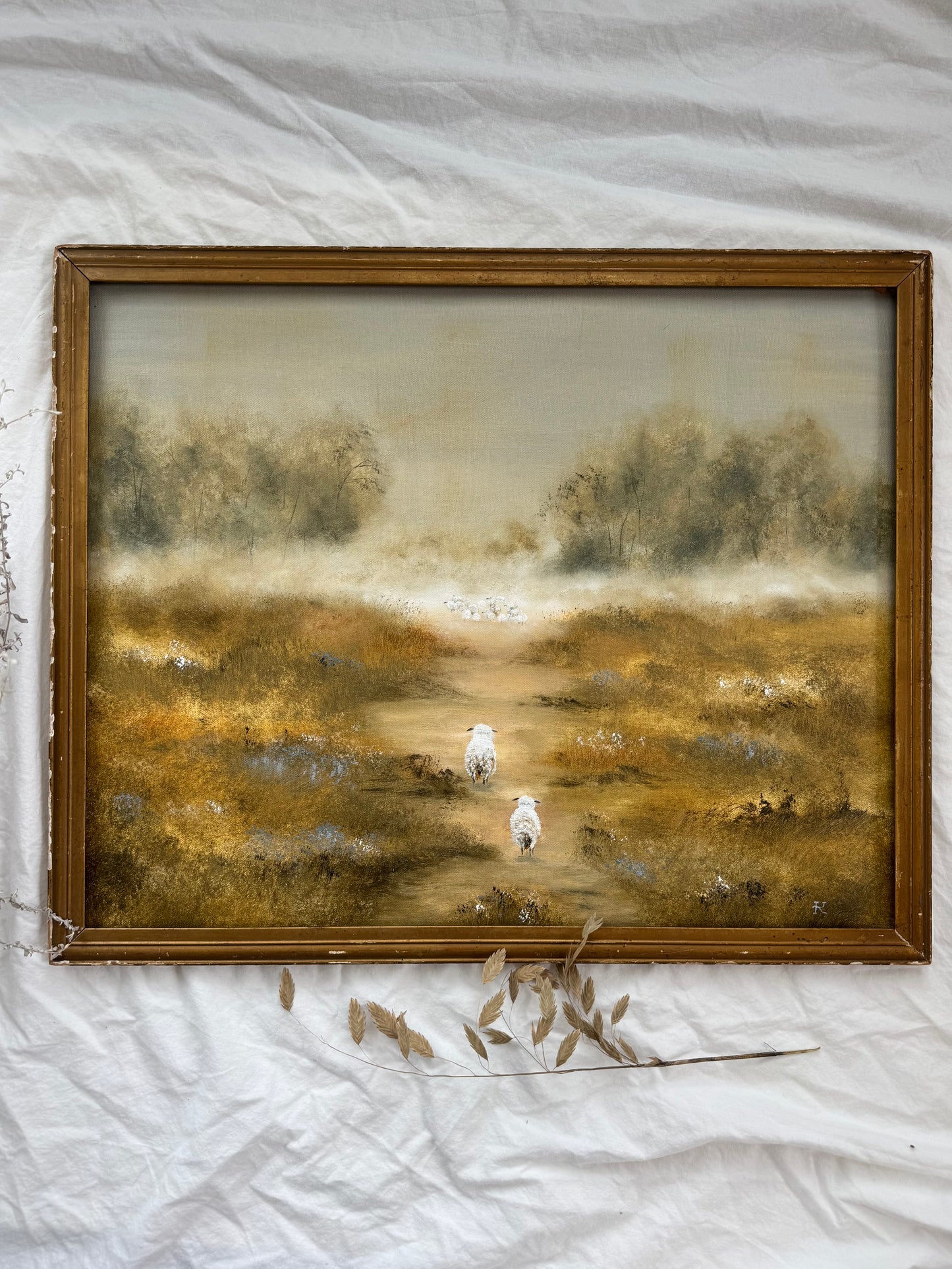 Troupeau dans la brume (21.75 x 17.75 po)