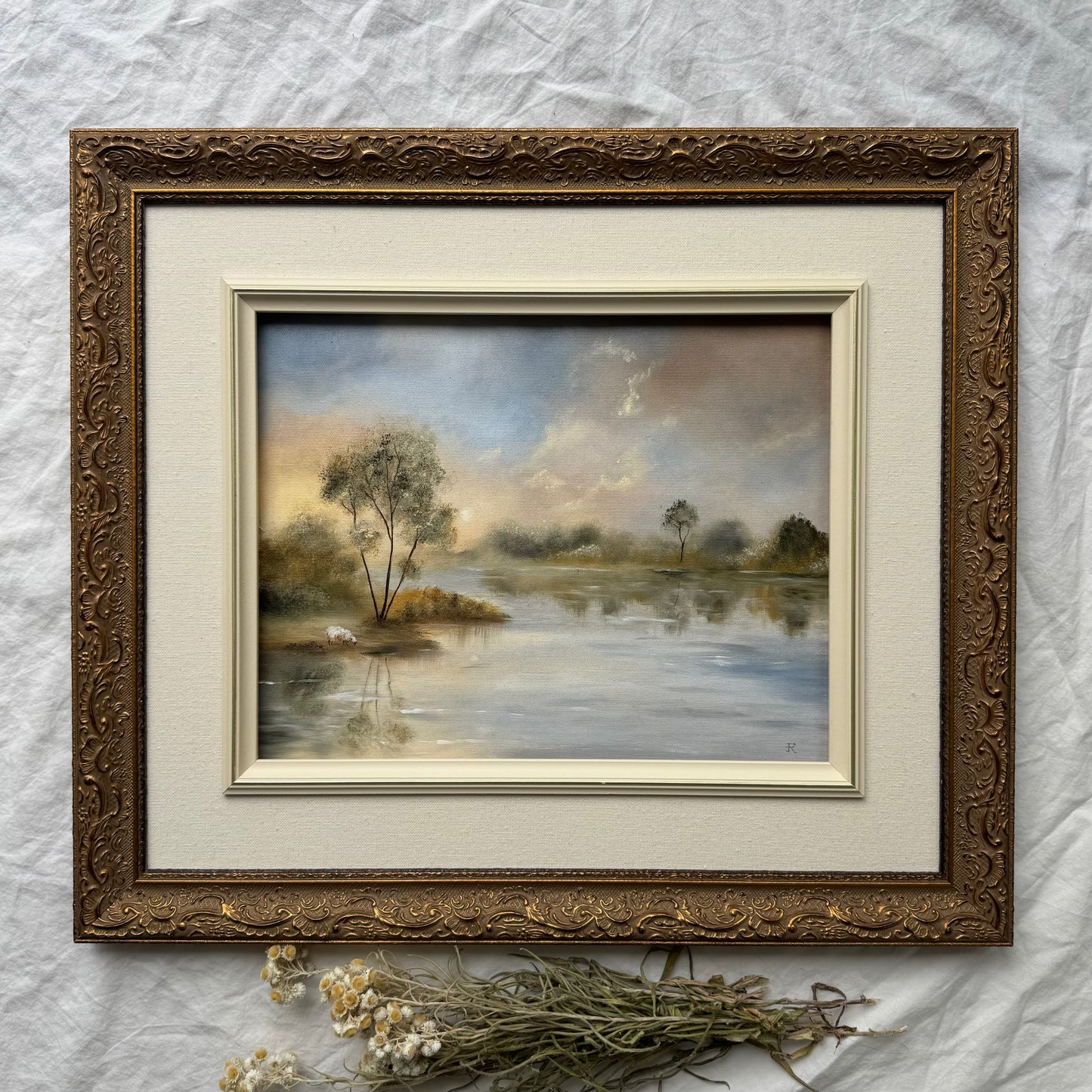 Moment au bord du rivage (22 x 19 po)