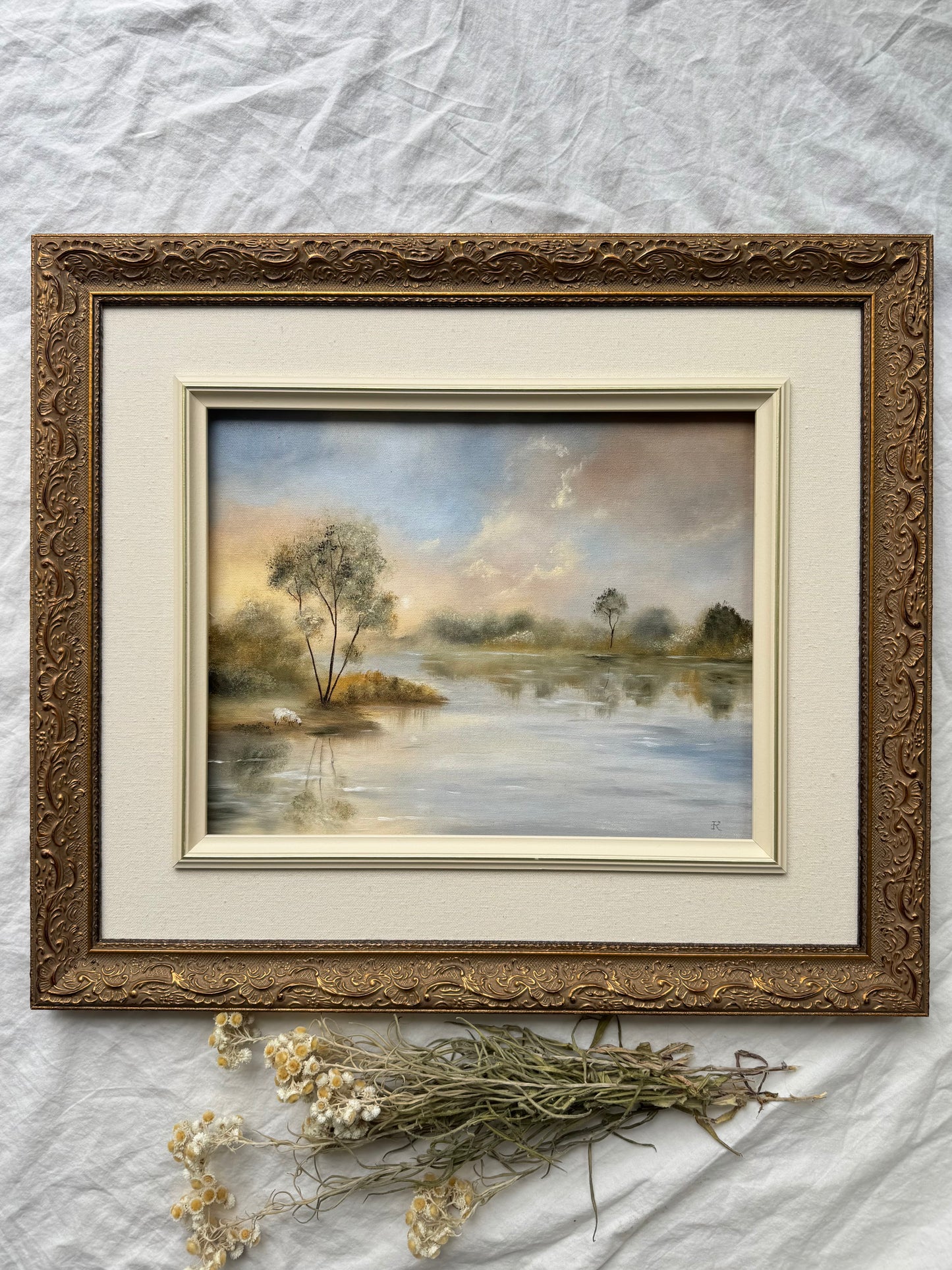 Moment au bord du rivage (22 x 19 po)