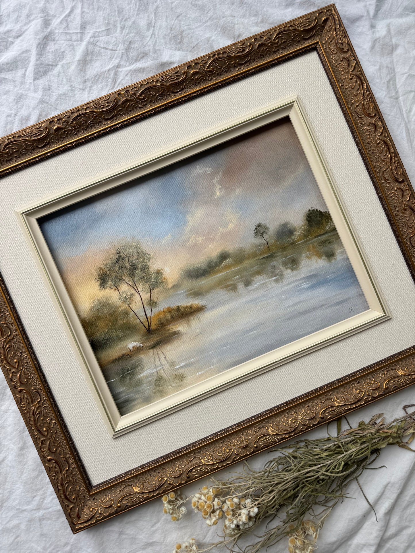 Moment au bord du rivage (22 x 19 po)