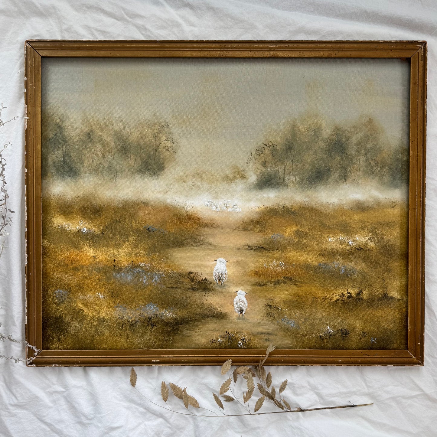 Troupeau dans la brume  (21.75 x 17.75 po)