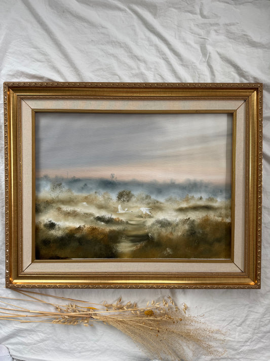Deux âmes dans la brume (25.5 x 30.5 pouces)