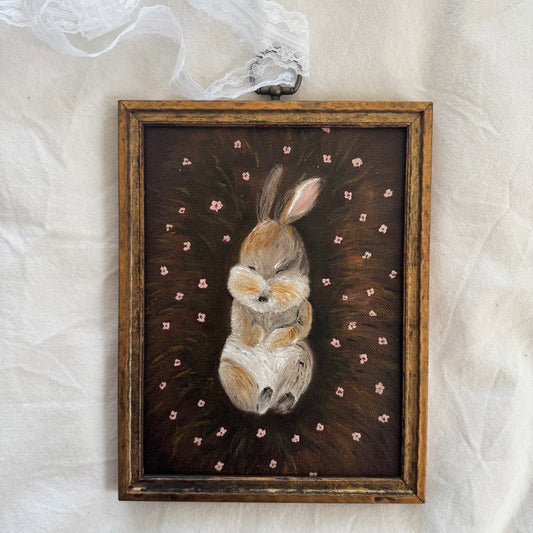 Mr. Bunny in the flower basket (8.75 x 6.75 in)