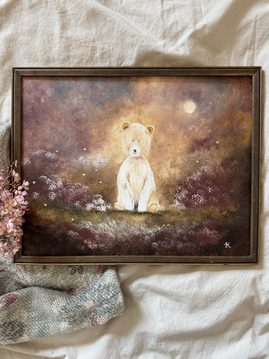Mrs. Bear and the Fireflies (14.75 x 11.75 in)
