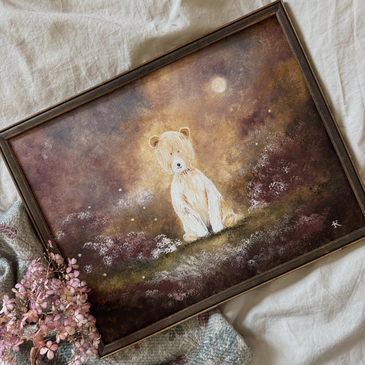Mme Bear et les lucioles (14.75 x 11.75 po)