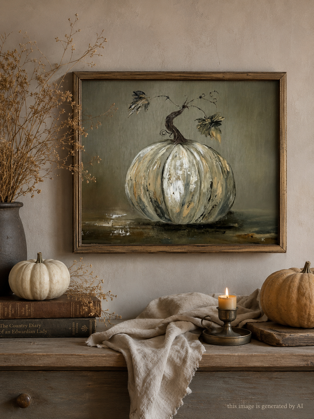 Impasto pumpkin (12.5 x 14.5 inches)